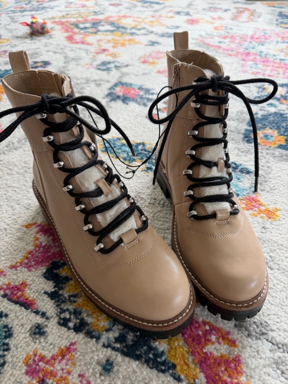Memory Foam A New Day Leighton Taupe Women’s Hiking Boots Faux Fur NWT Size 8 - Picture 6 of 7